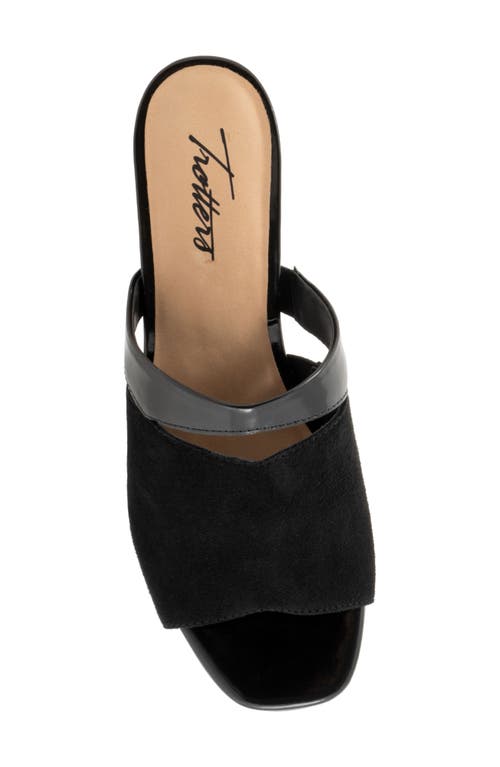 Trotters Ninette Kitten Heel Slide Sandal In Black Suede