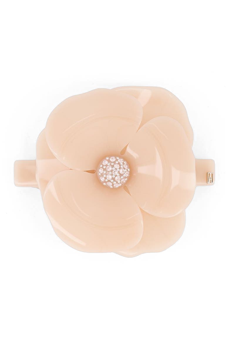 Camelia acetate barette, Main, color, beige