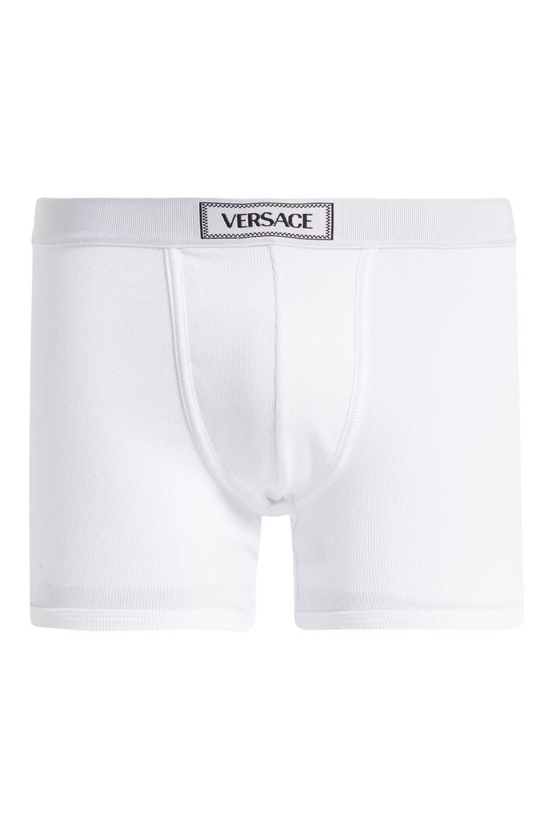 '90s Logo Cotton Rib Trunks, Alternate, color, OPTICAL WHITE