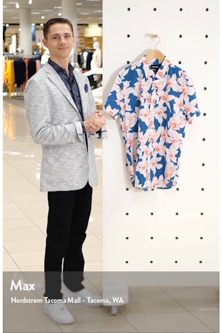 Slim Fit Floral Short Sleeve Button-Down Shirt video