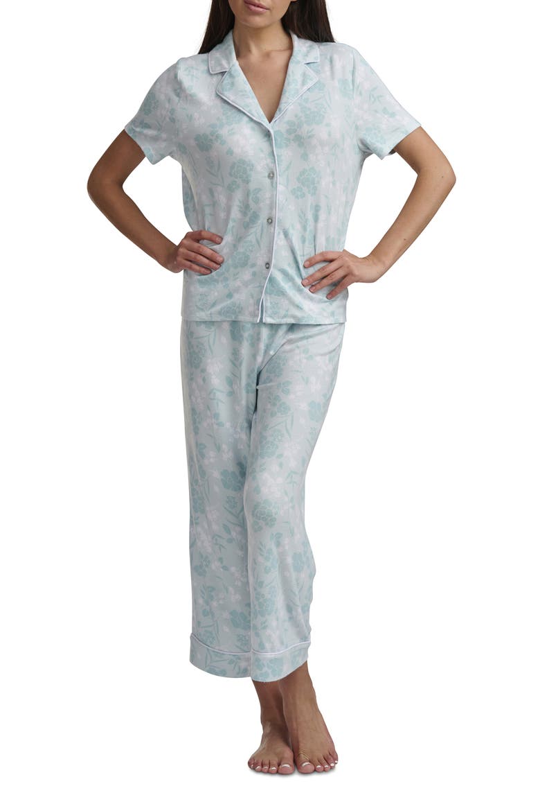 Notch Collar Crop Pajamas, Alternate, color, SHADOW FLORAL