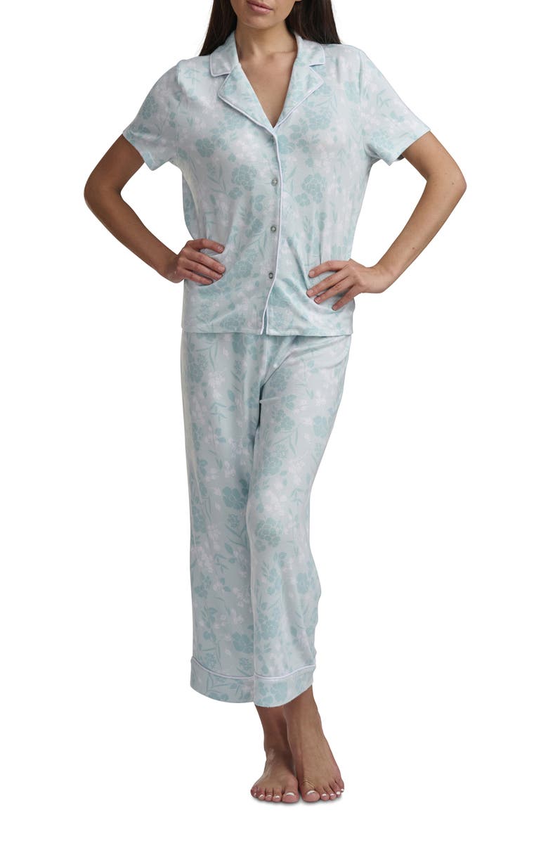 Splendid Notch Collar Crop Pajamas, Alternate, color, Shadow Floral