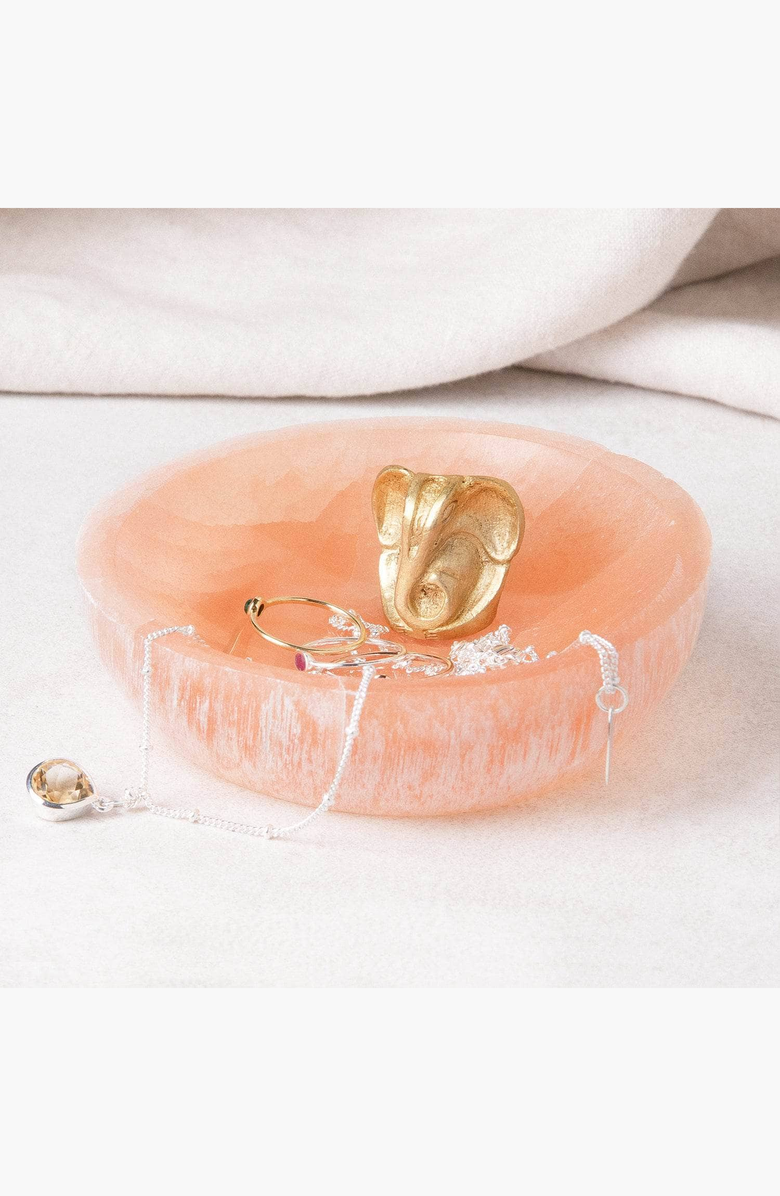Tiny Rituals Peach Selenite Crystal Recharging Bowl, Alternate, color, Peach