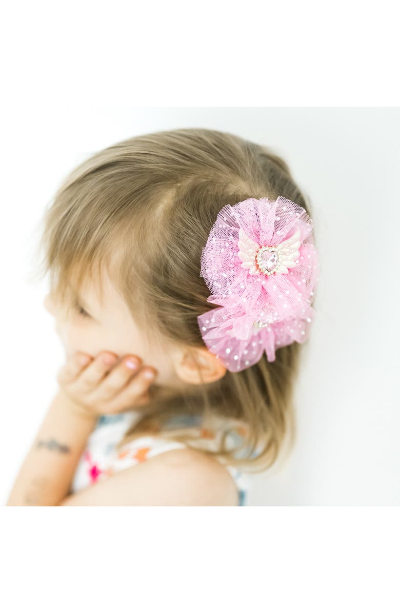 Puttisu Angel Sparkle Wings Hair Clip Set of 4, Alternate, color, Ivory & Rose Pink