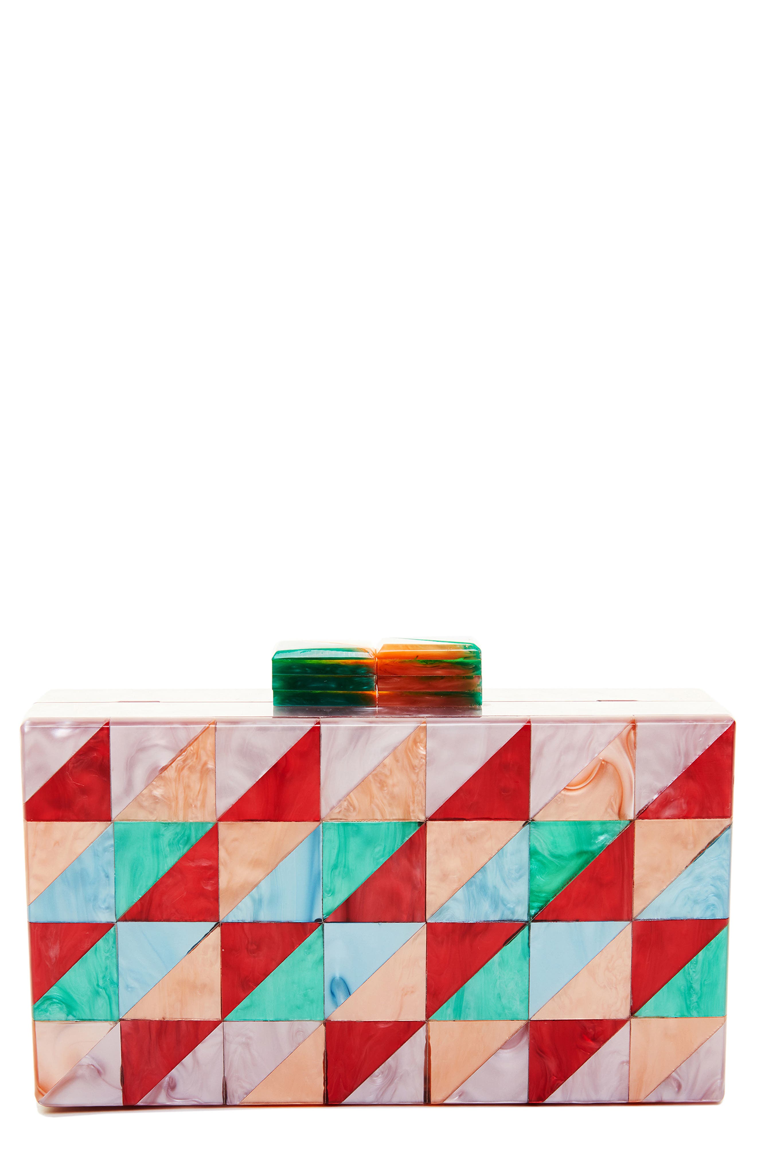 Like Dreams Geometric Box Clutch, Main, color, 