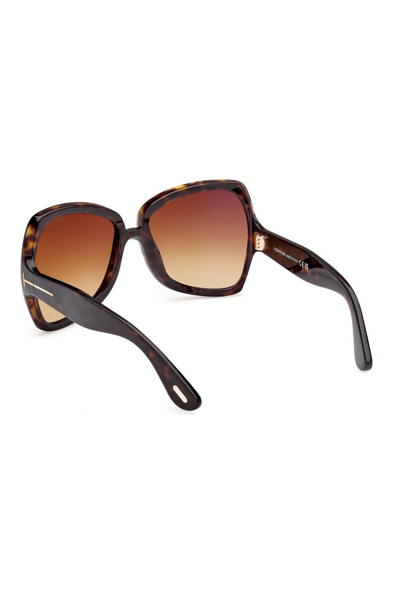 Jerry 60mm Gradient Butterfly Sunglasses, Alternate, color, SHINY HAVANA ECO / BROWN