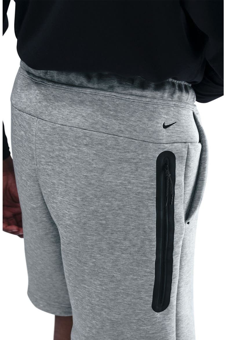 Tech Fleece Drawstring Shorts, Alternate, color, DARK GREY HEATHER/ BLACK