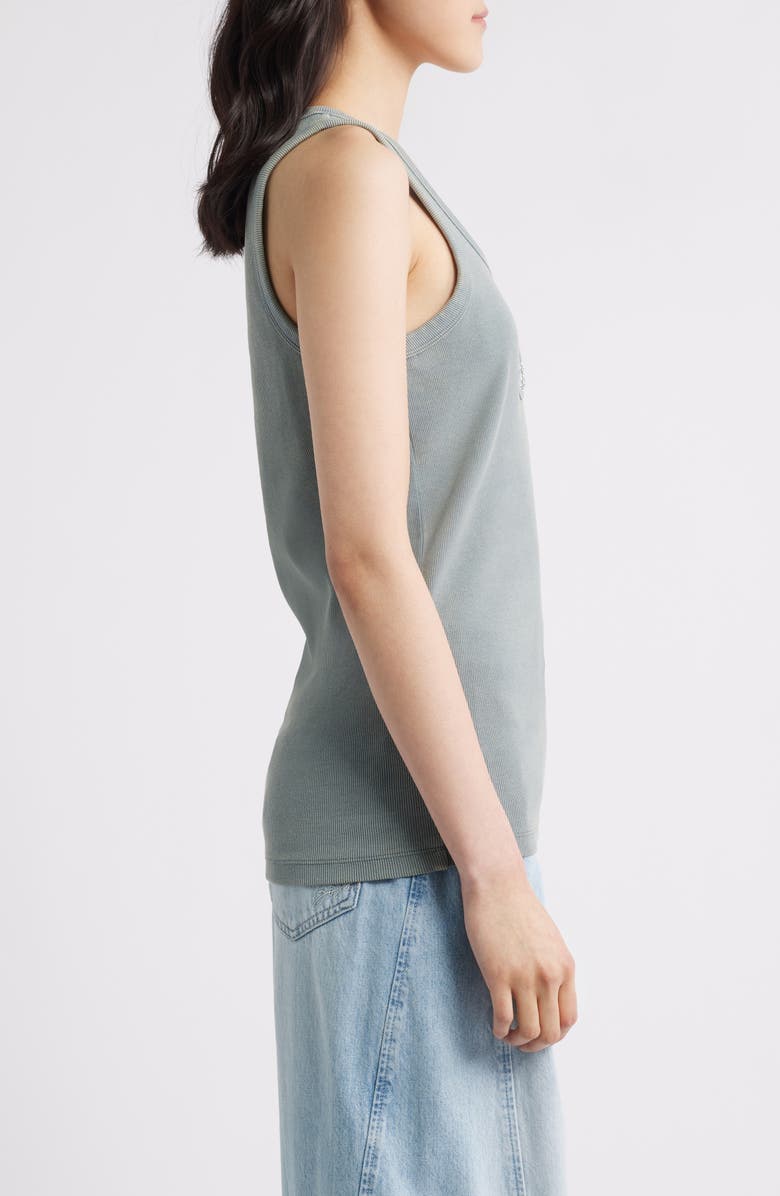 BOSS Orange Embellished Cotton Graphic Tank, Alternate, color, Grey