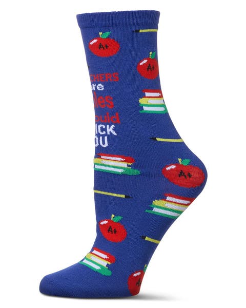 Big Kid's If Teachers Were Apples Greeting Card Crew Socks