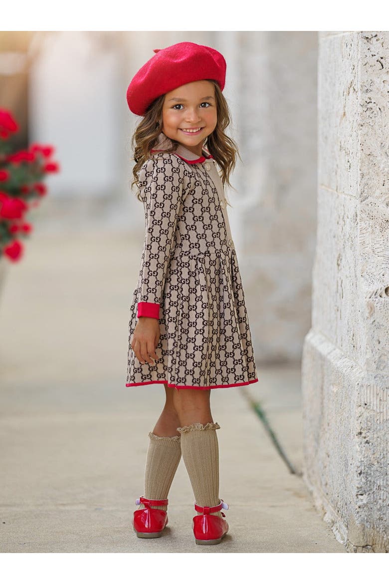 Fall Cute Festive Sweater Dress, Alternate, color, Beige