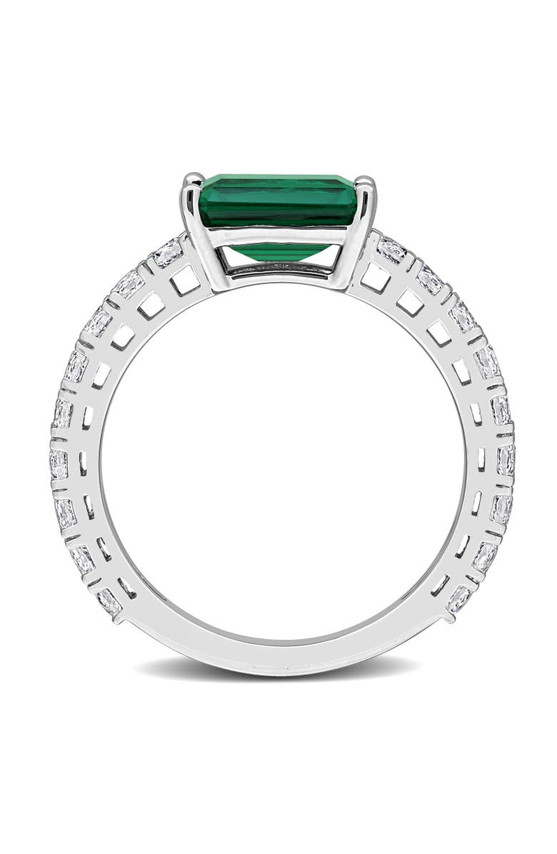 Julianna B. Lab-Created Emerald & White Sapphire Ring, Alternate, color, 