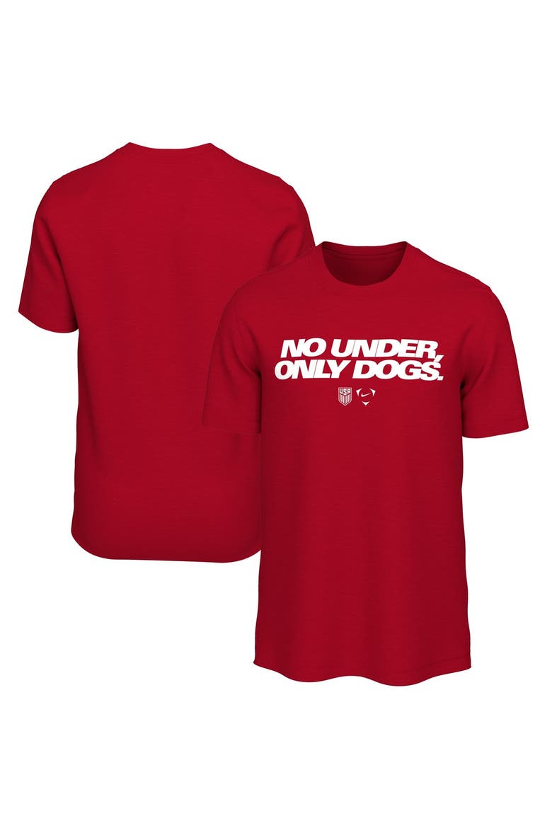 Men's Nike Red USMNT No Under Only Dogs T-Shirt, Main, color, Red