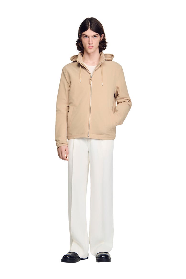 Hooded zip-up jacket, Alternate, color, Sand