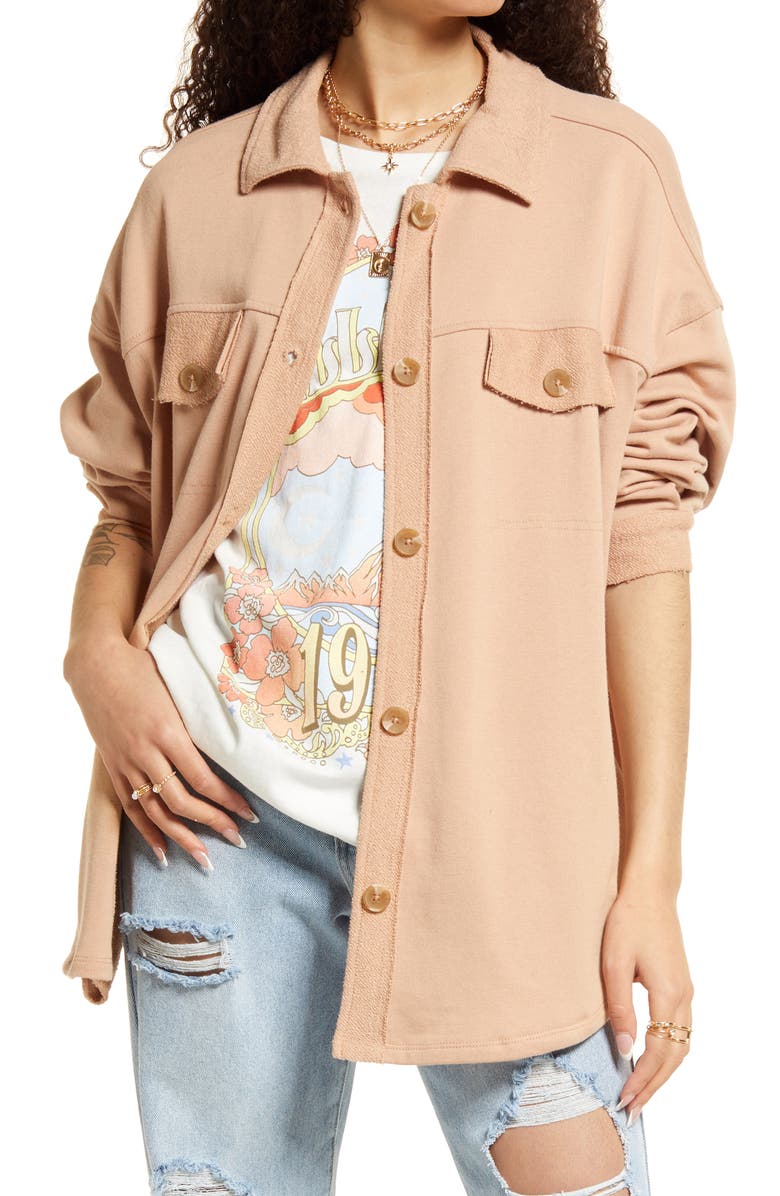 BP. Oversize Cotton Blend Shirt Jacket, Main, color,
