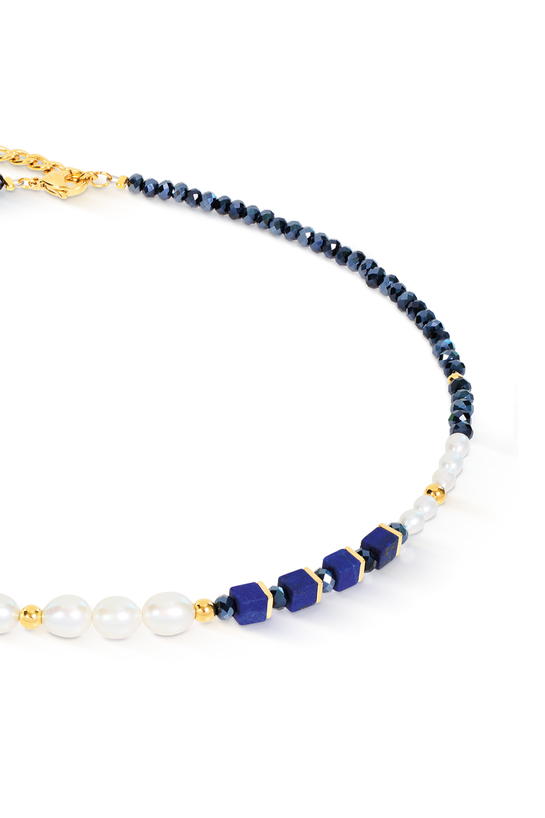 Necklace Cosmic Pearls Midnight Gold, Alternate, color, Blue