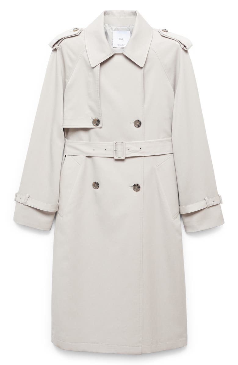 MANGO Belted Water Repellent Trench Coat, Alternate, color, 