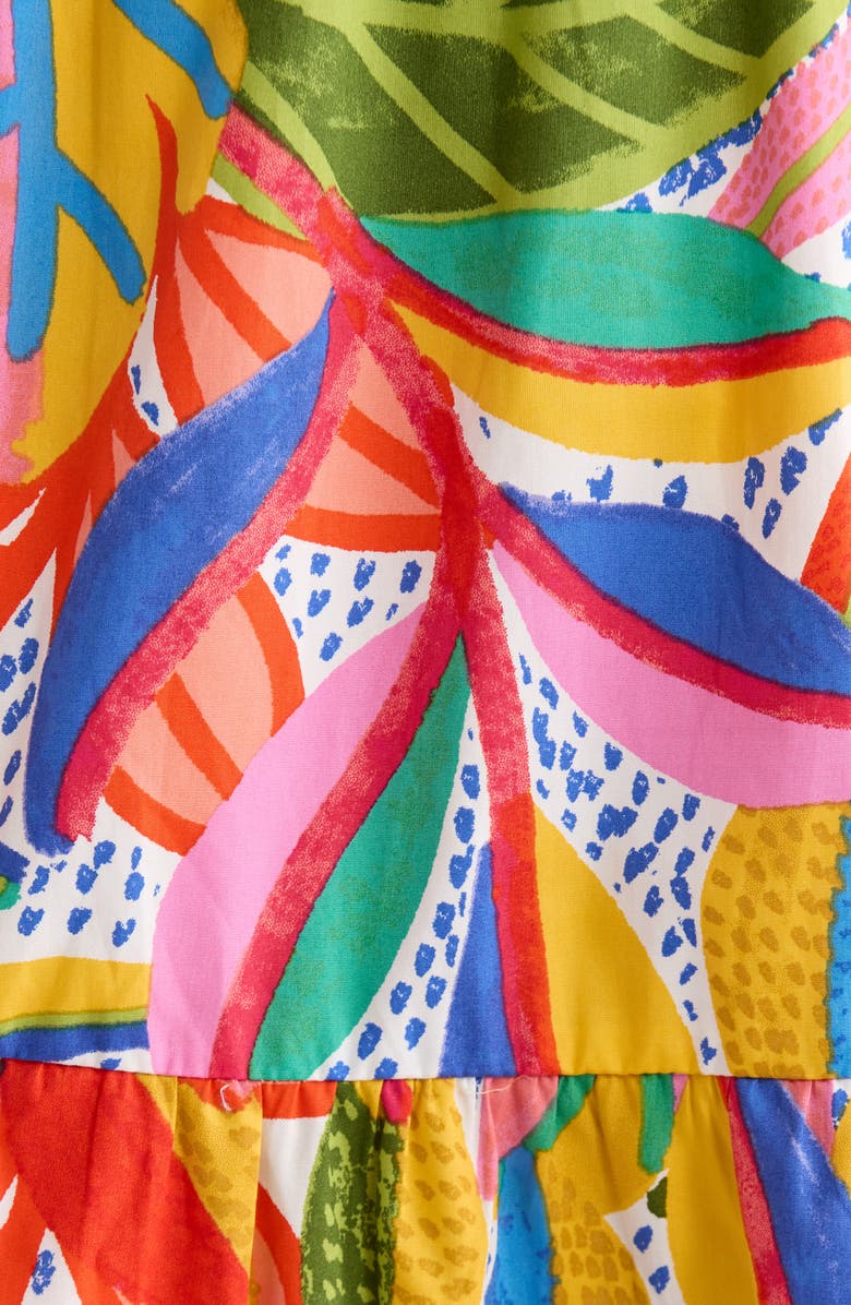 SUGARLIPS Lobster Bay Sunfire Smocked Cotton Tiered Maxi Dress, Alternate, color, Kelly-Blue-Multi