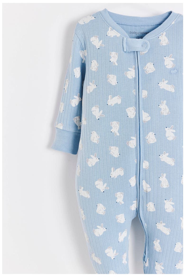 Hoppers Zip Footed Pajama for Infant, Alternate, color, LIGHT-BLUE