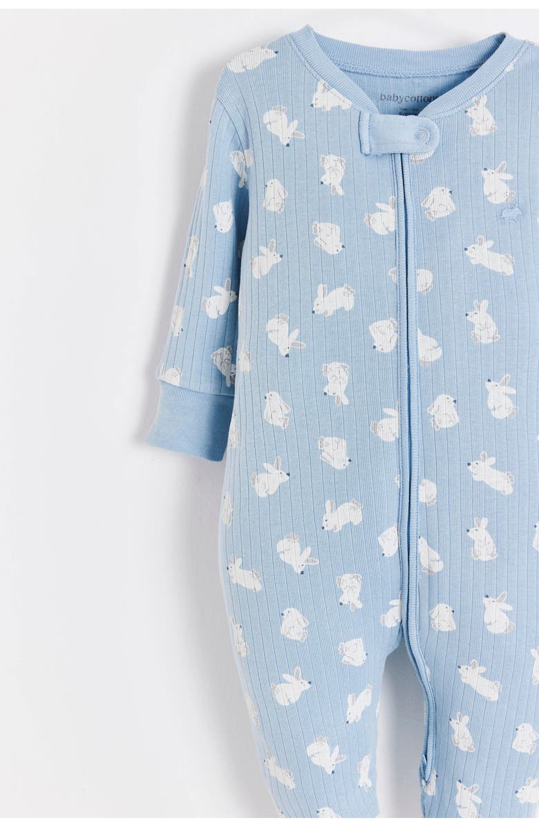 Babycottons Hoppers Zip Footed Pajama for Infant, Alternate, color, Light-Blue