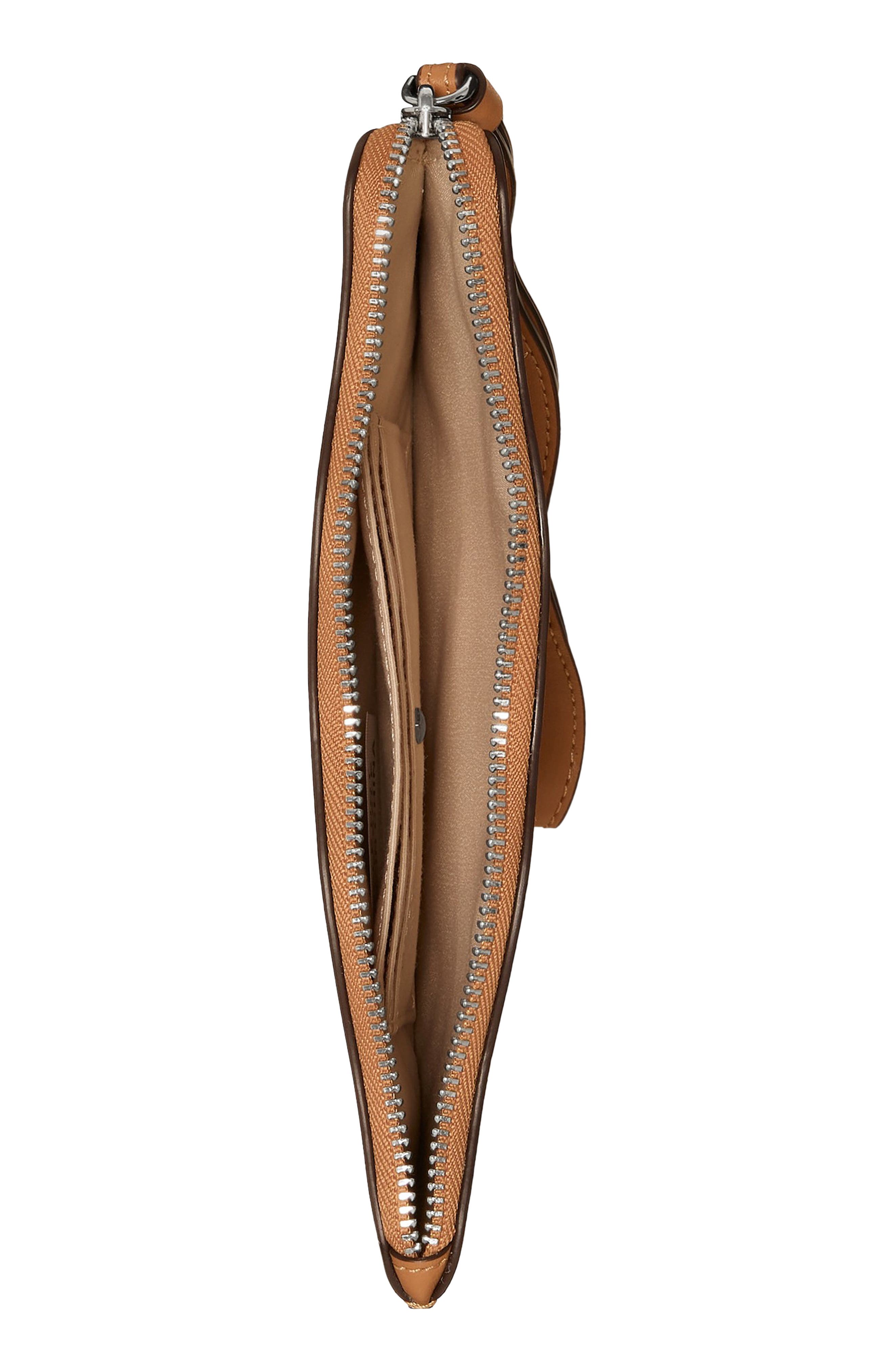 zippy leather wristlet, Alternate, color, GARDEN SOIL