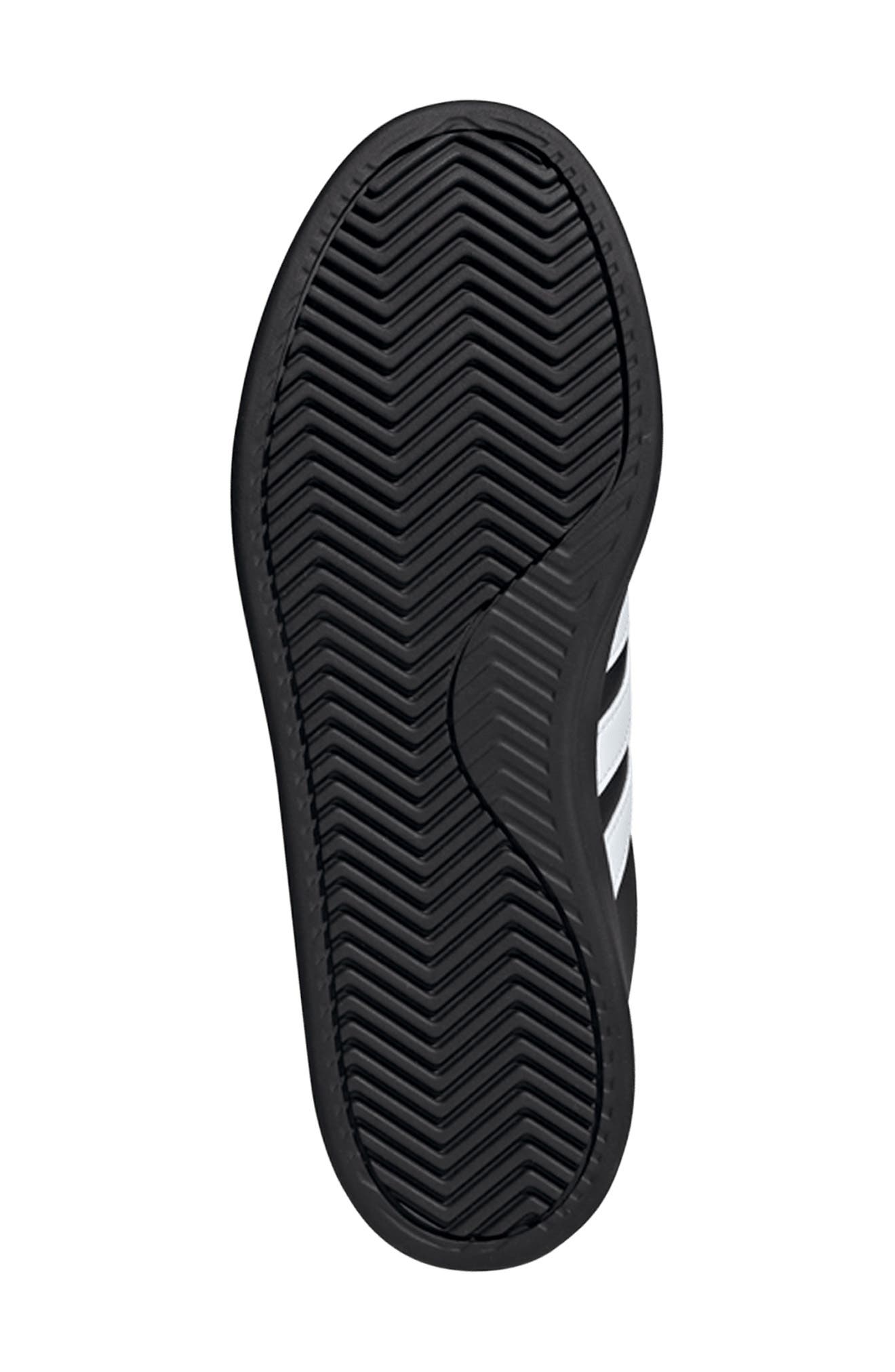 adidas Grand Court 2.0 Sneaker, Alternate, color, Black/ White/ Gold Metallic