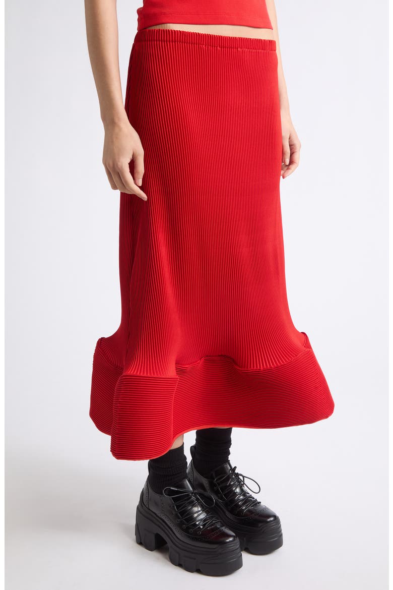 Wavy Ripple Skirt, Alternate, color, BOLD RED