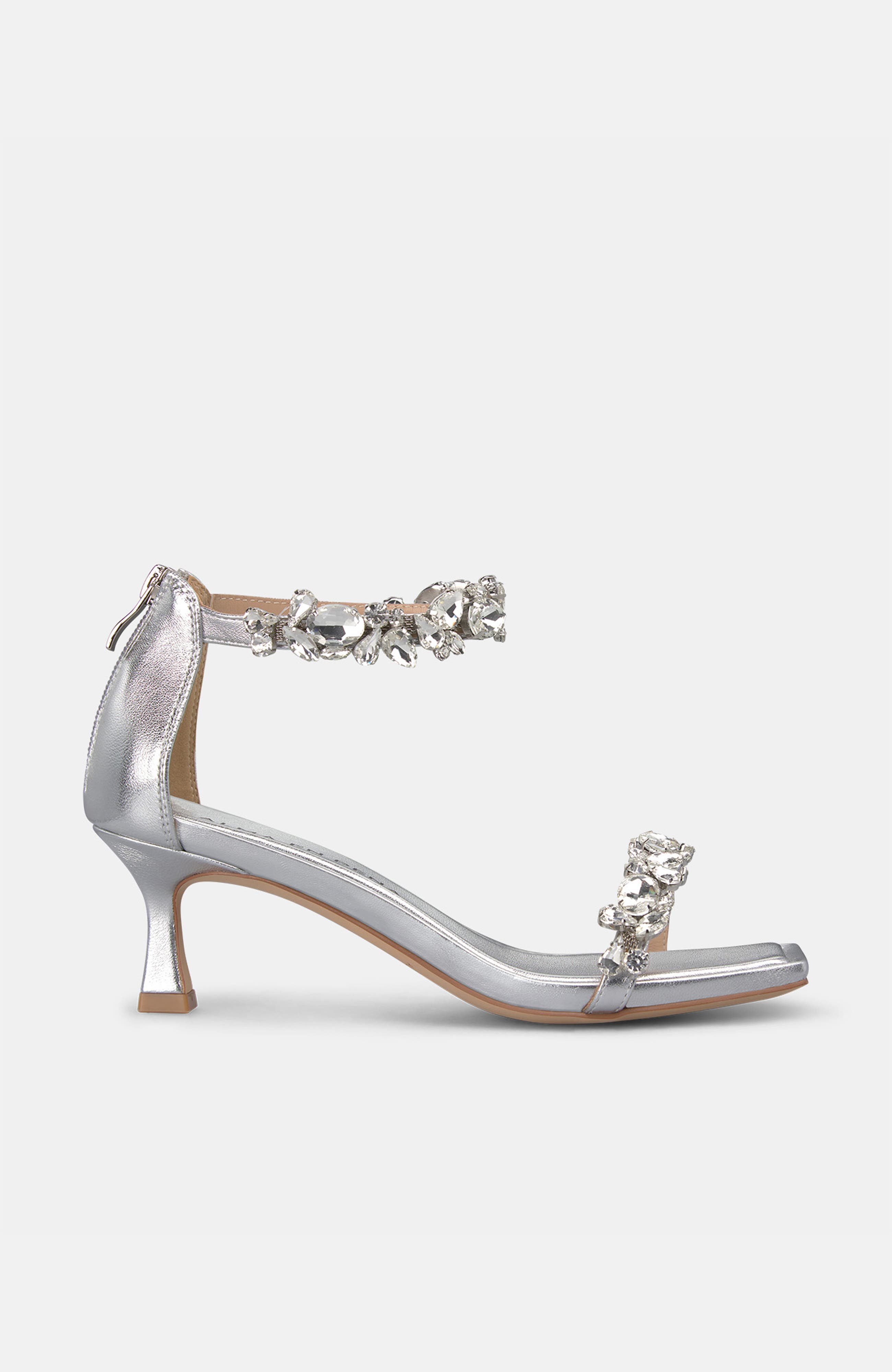 Mini Heel Sandal, Main, color, Metallic Silver