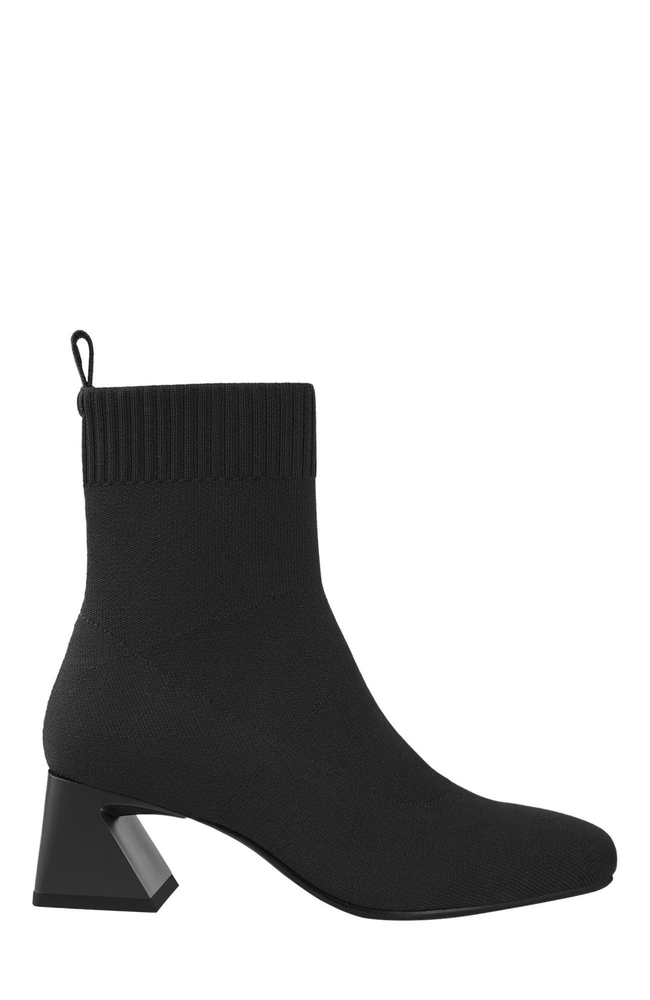 VIVAIA Square-Toe Water-Repellent Heeled Boots, Main, color, Black