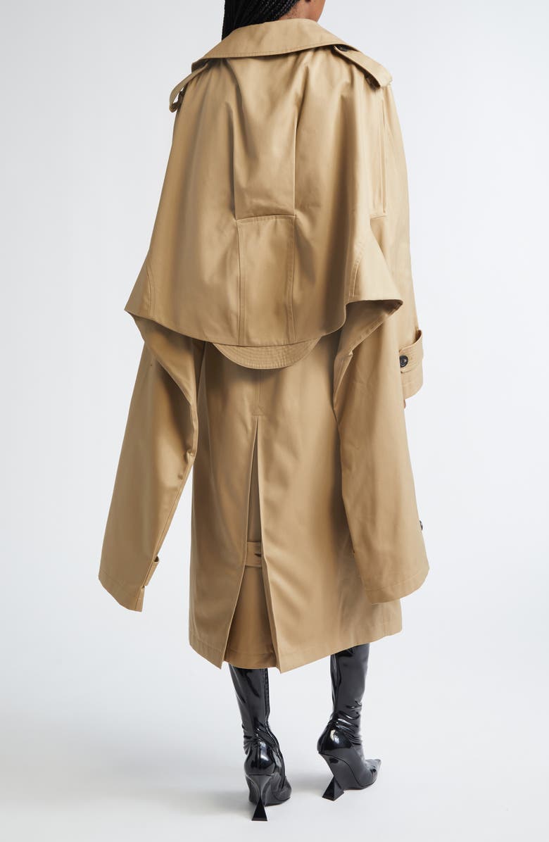 Jean Paul Gaultier Water Repellent Gabardine Hooded Trench, Alternate, color, Beige
