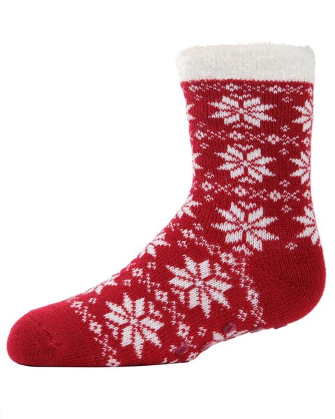 Snowflake Plush-Lined Cozy Socks (Big Kid)