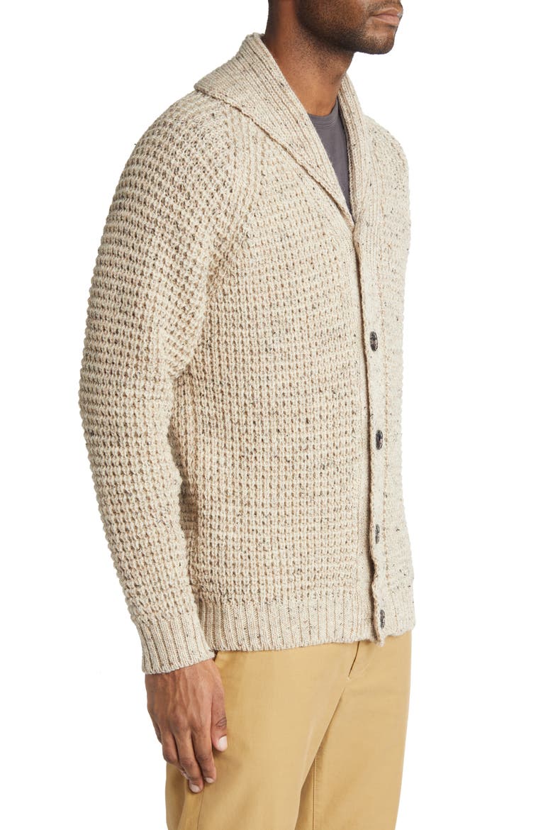 Waffle Stitch Wool Cardigan, Alternate, color, SKIDDAW