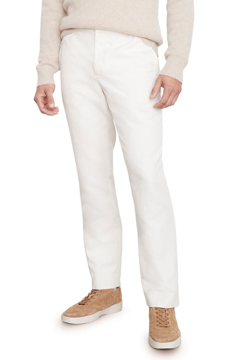 Slim Fit Lyocell & Cotton Pants, Main, color, BONE