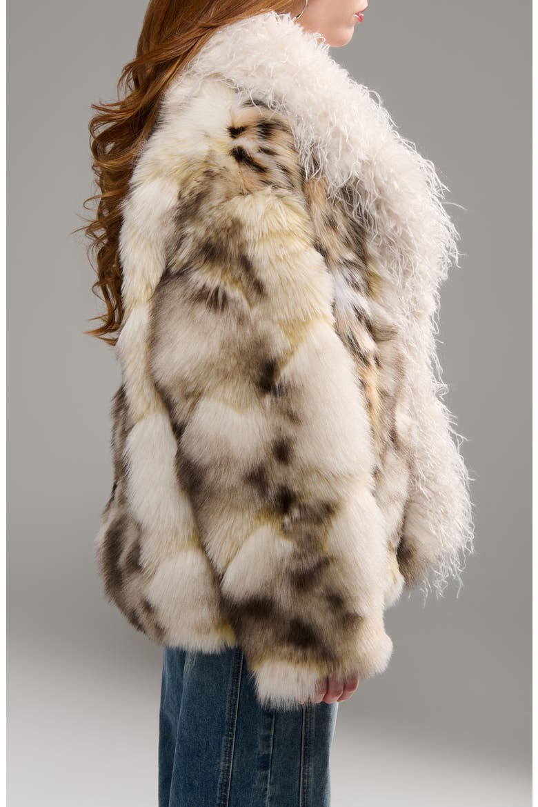 Vira Faux Fur Jacket, Alternate, color, CREAM MULTI