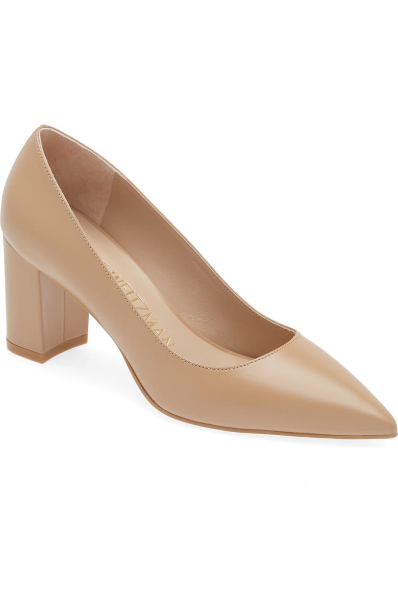 Stuart Weitzman Linsi 75 Block Pump, Main, color, Adobe