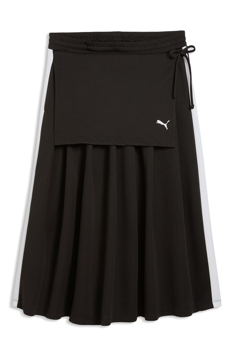 PUMA T7 Pleated Midi Skirt, Alternate, color, Puma Black