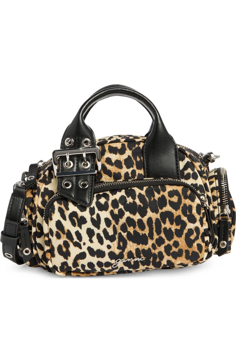 Ganni Small Bucky Polochon Print Crossbody Bag, Main, color,