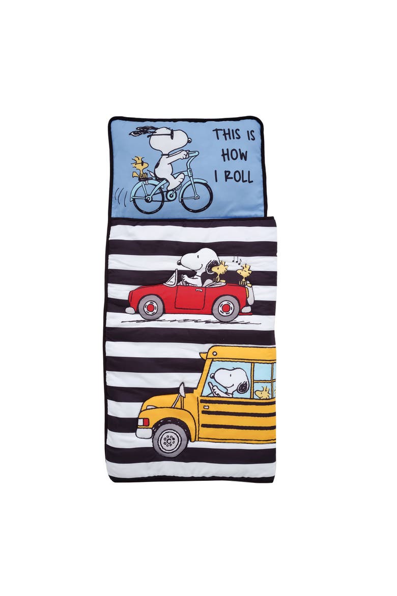 Snoopy & Woodstock Peanuts Transportation Toddler Nap Mat, Alternate, color, Blue