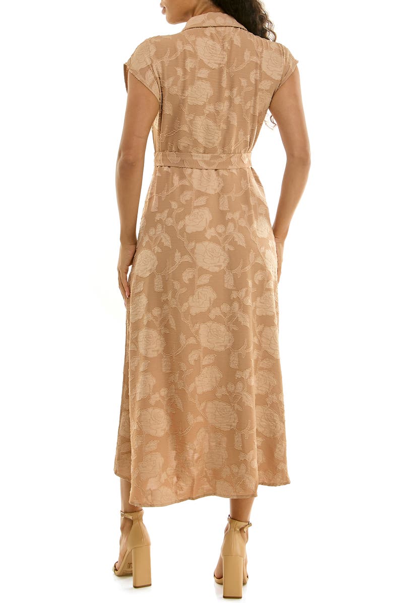 Nina Leonard Floral Cap Sleeve Shirtdress, Alternate, color,