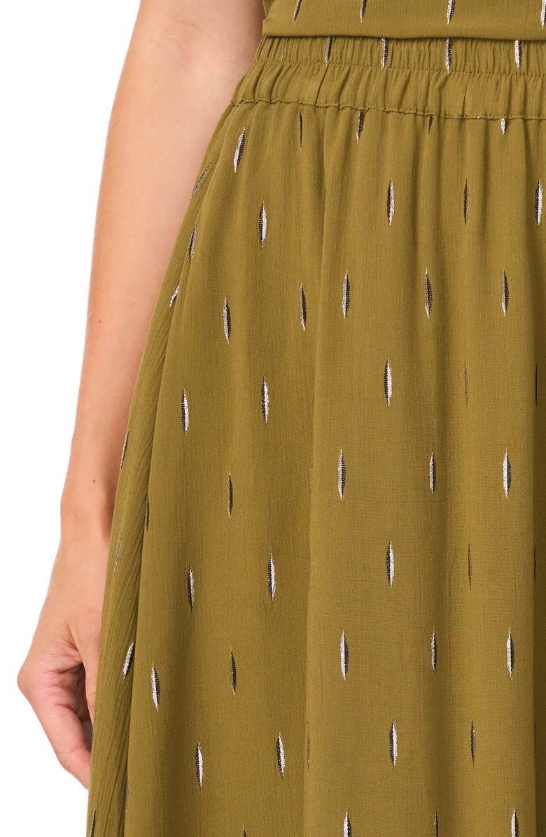 Halogen<sup>®</sup> Metallic Accent Pull-On Midi Skirt, Alternate, color, Olive Moss