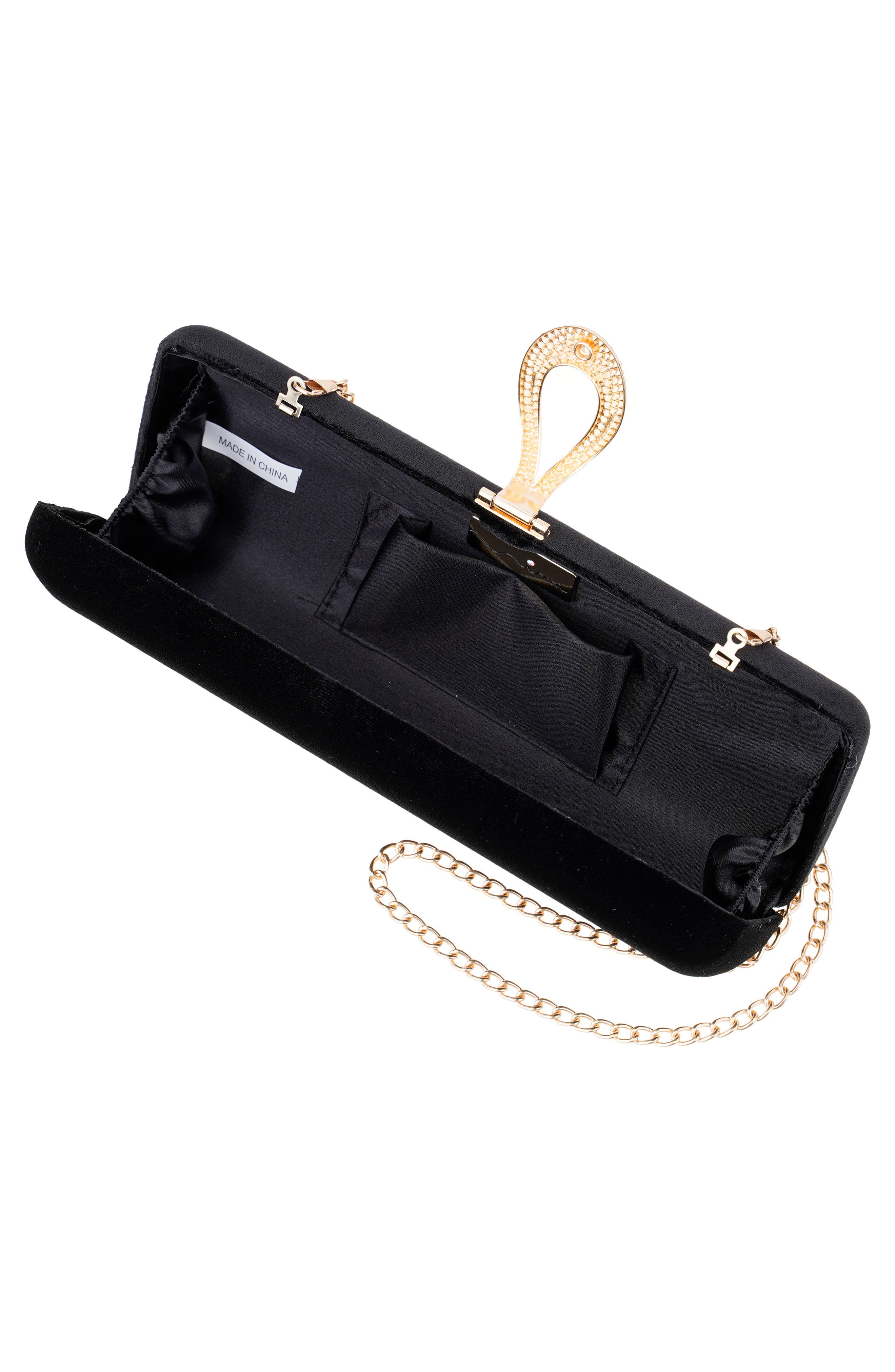 Rumi Velvet Clutch, Alternate, color, BLACK
