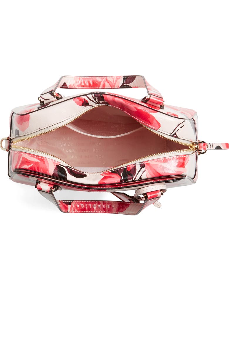 Kate Spade New York cameron street roses - little babe faux leather satchel, Alternate, color, Pink Sand Multi