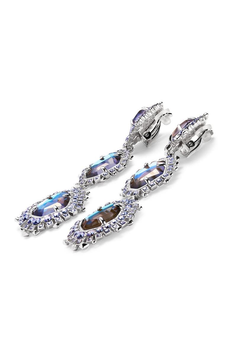 Kendra Scott Aria Dichroic Glass Dangle Clip-On Earrings, Alternate, color, 