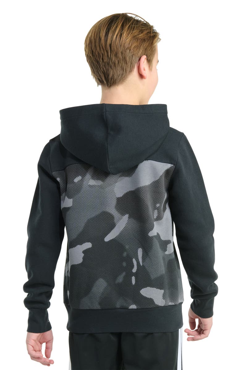 adidas Kids' Colorblock Camo Fleece Hoodie, Alternate, color, Black