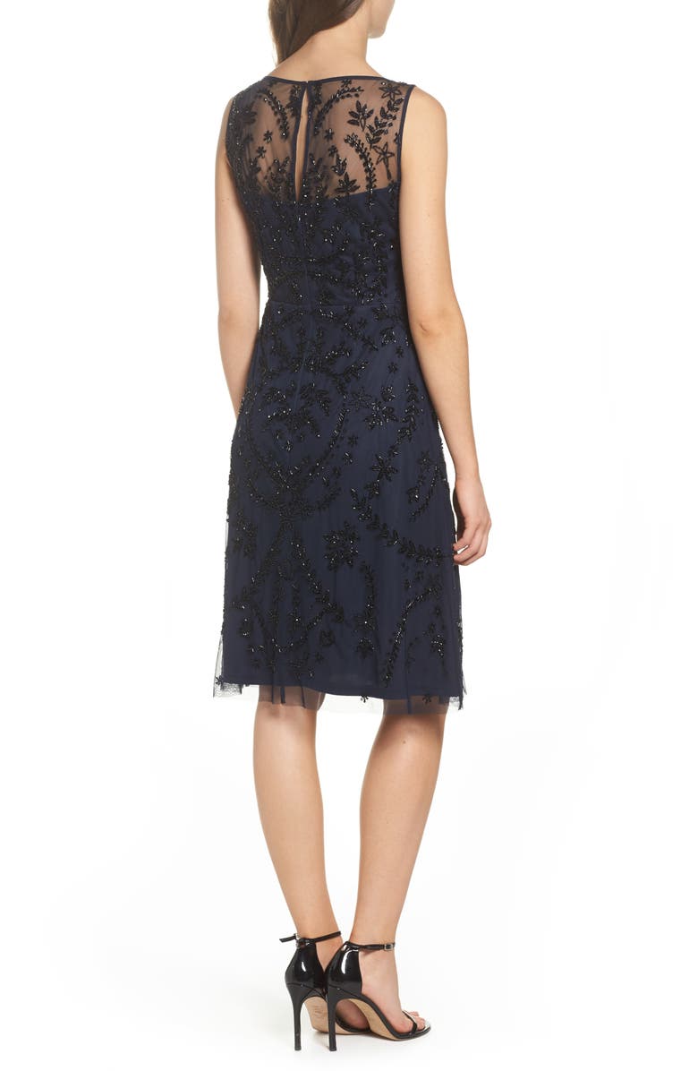 Adrianna Papell Beaded Cocktail Dress, Alternate, color, 