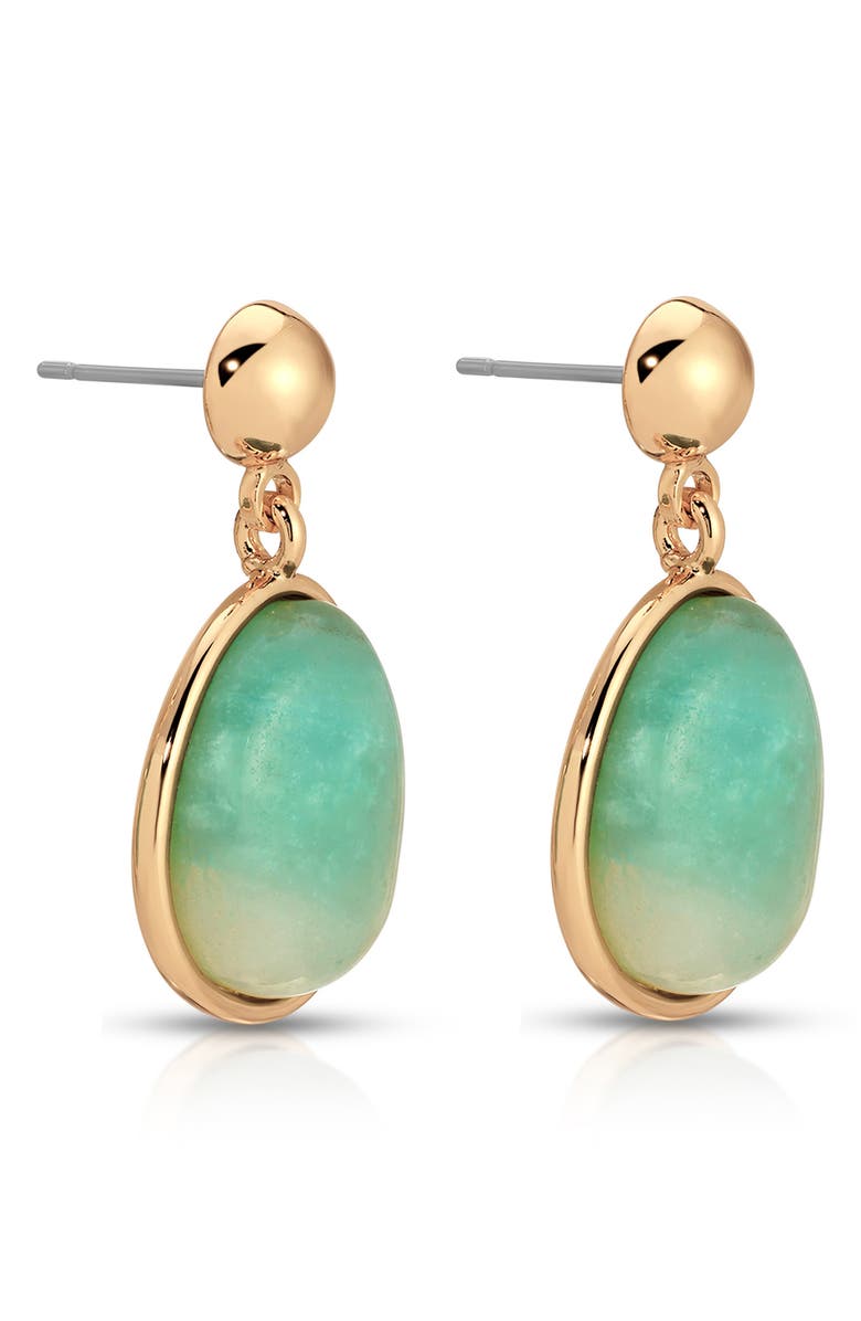 Ettika Amazonite Orb Drop Earrings, Alternate, color, Amazonite And Gold