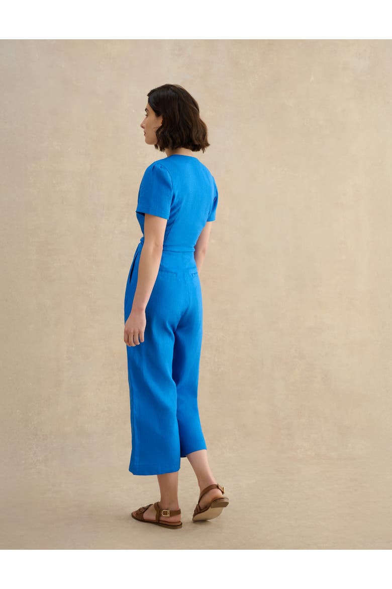 Evie V-Neck Cropped Jumpsuit, Alternate, color, Sapphire Blue