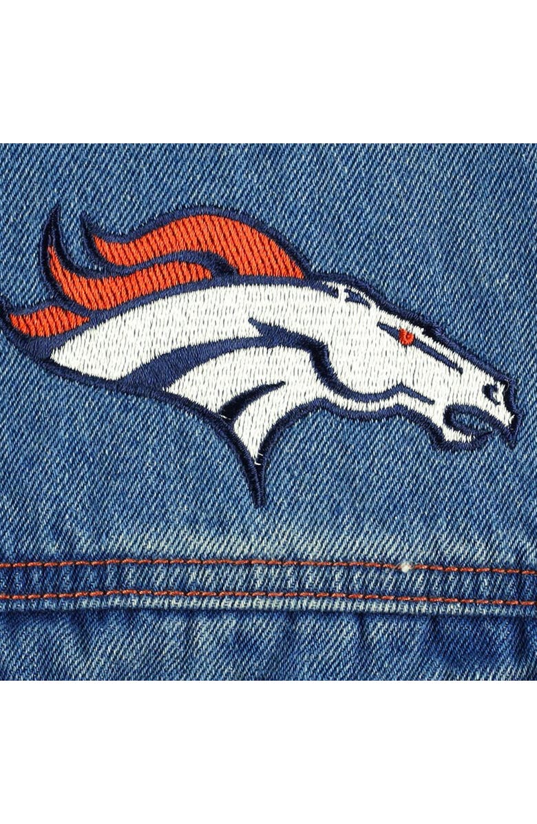 THE WILD COLLECTIVE Men's The Wild Collective Denim Denver Broncos Hooded Full-Button Denim Jacket, Alternate, color, 