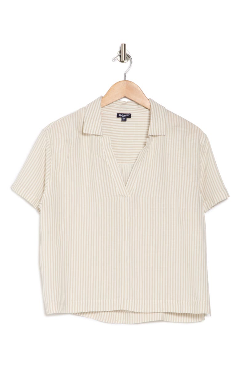 Splendid Kailyn Stripe Boxy Top, Alternate, color, Almond Stripe