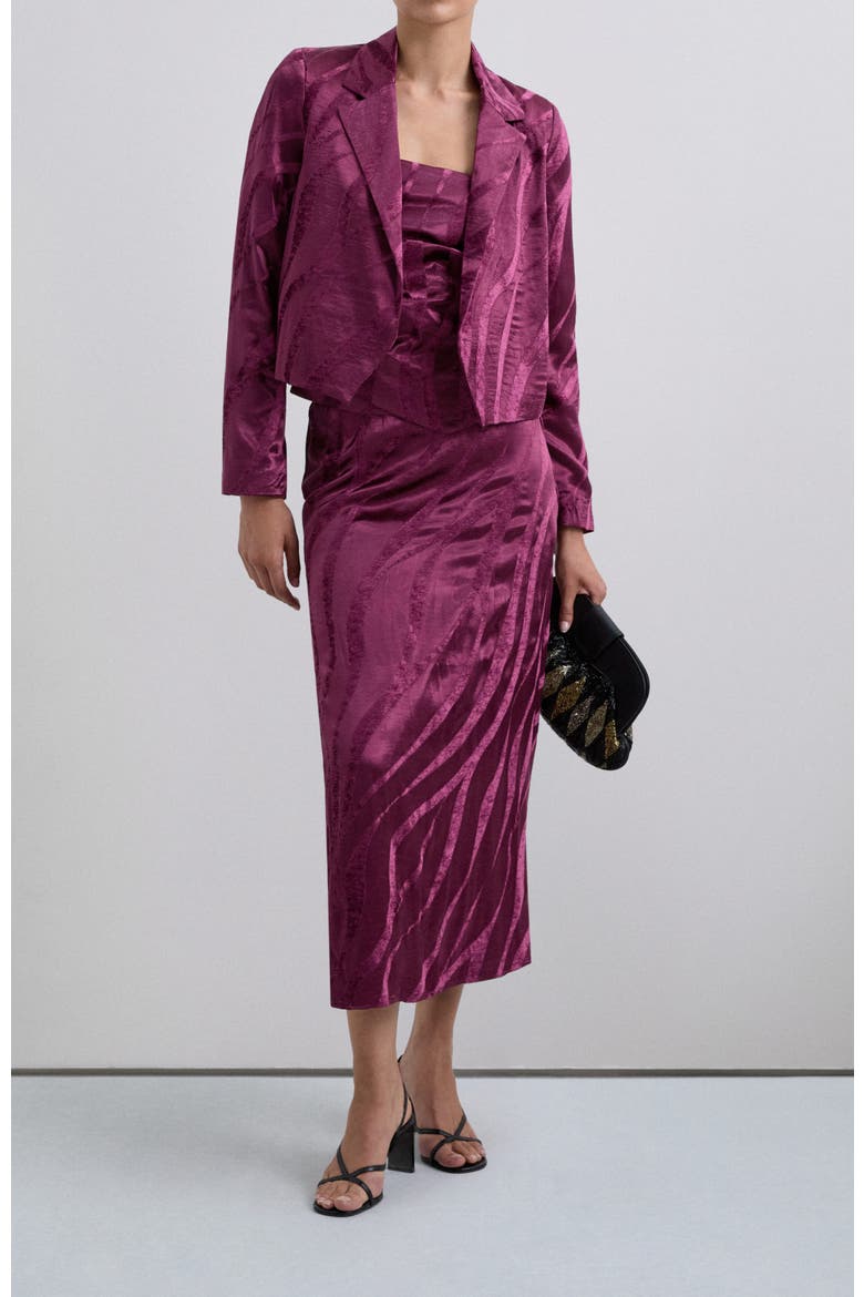 Camou Velvet Blazer, Alternate, color, Bouganville