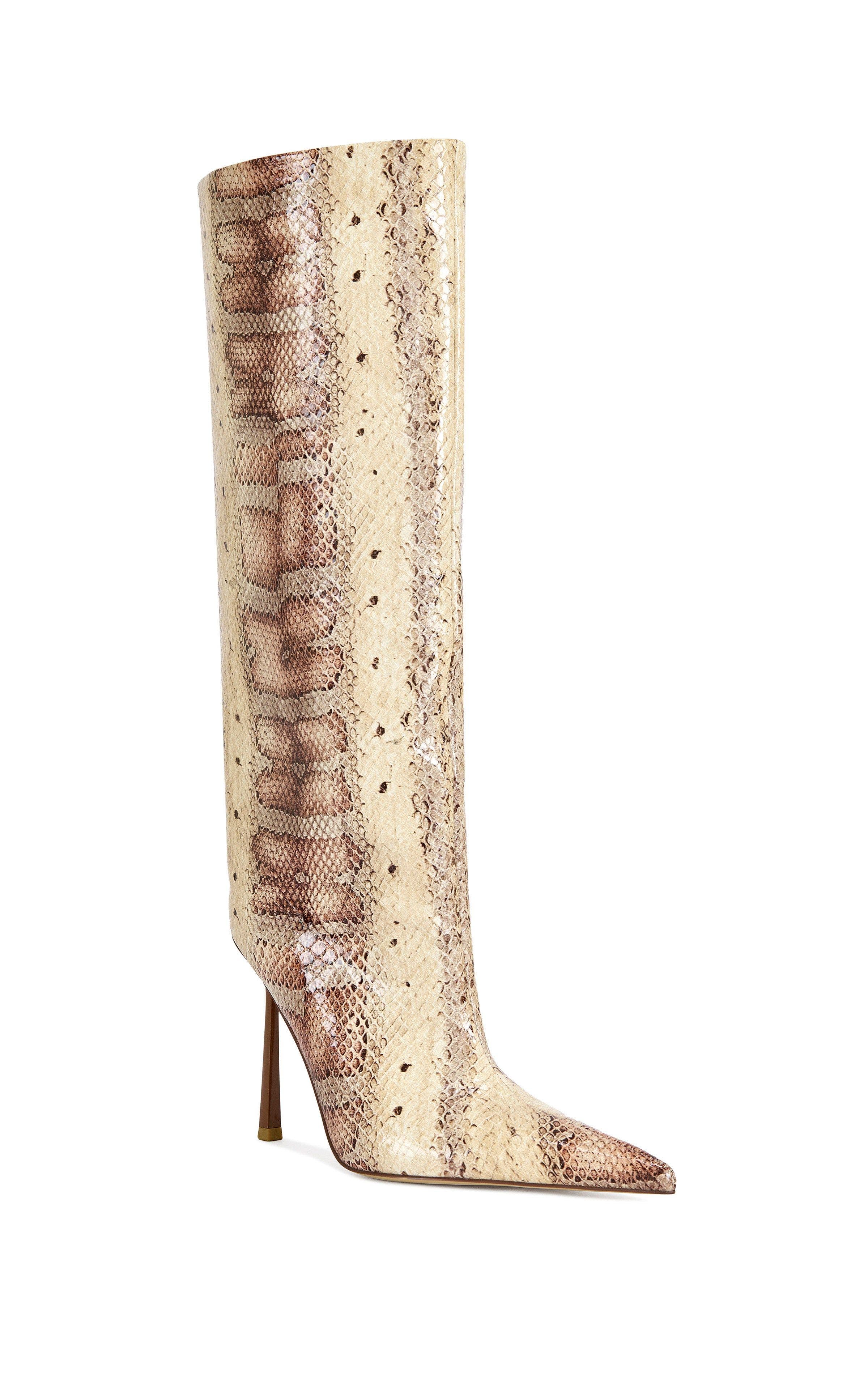 AZALEA WANG Madeye Stiletto Boot, Alternate, color, Nude Multi